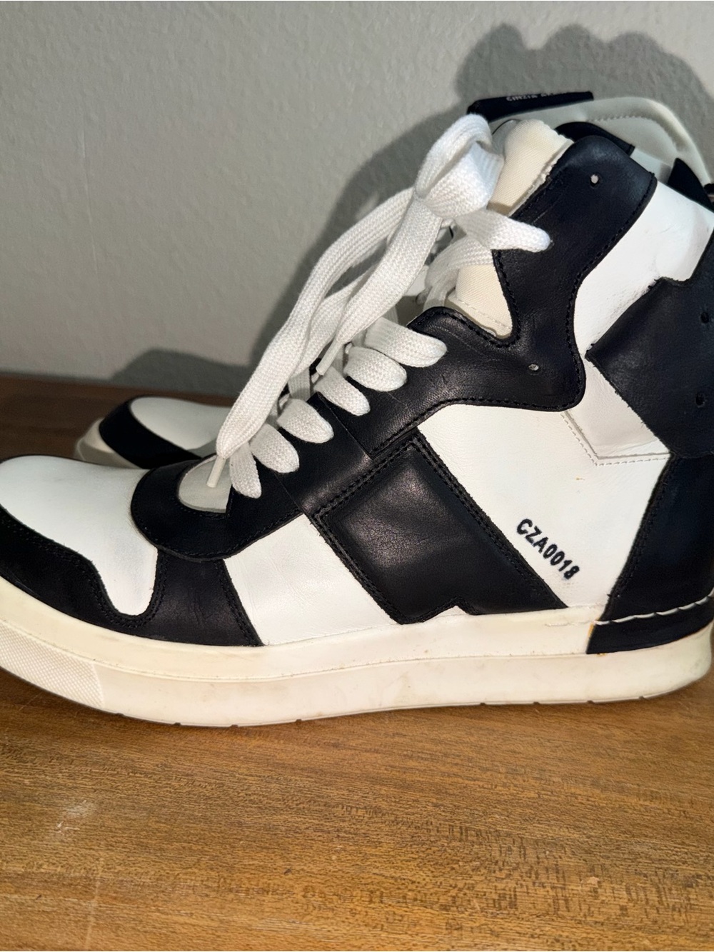 Black and White Athletic High-Top Sneakers